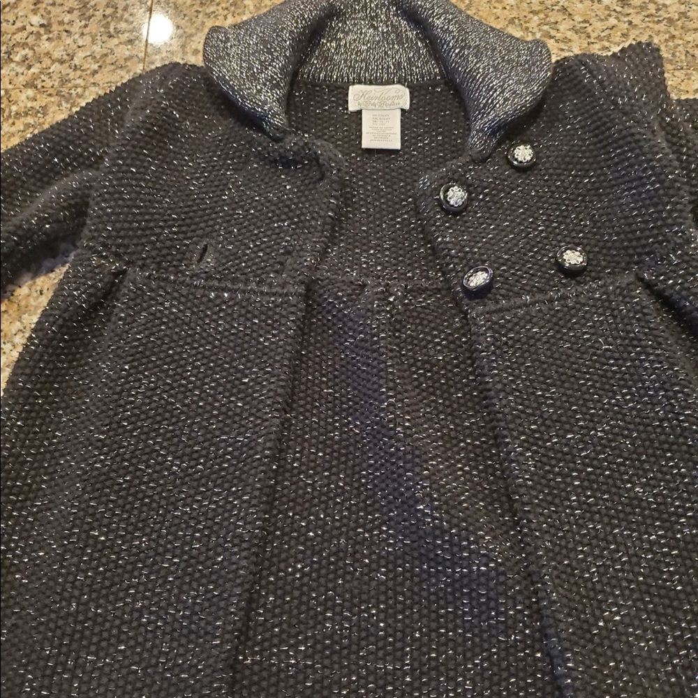 Girls Heirlooms sweater coat black/silver